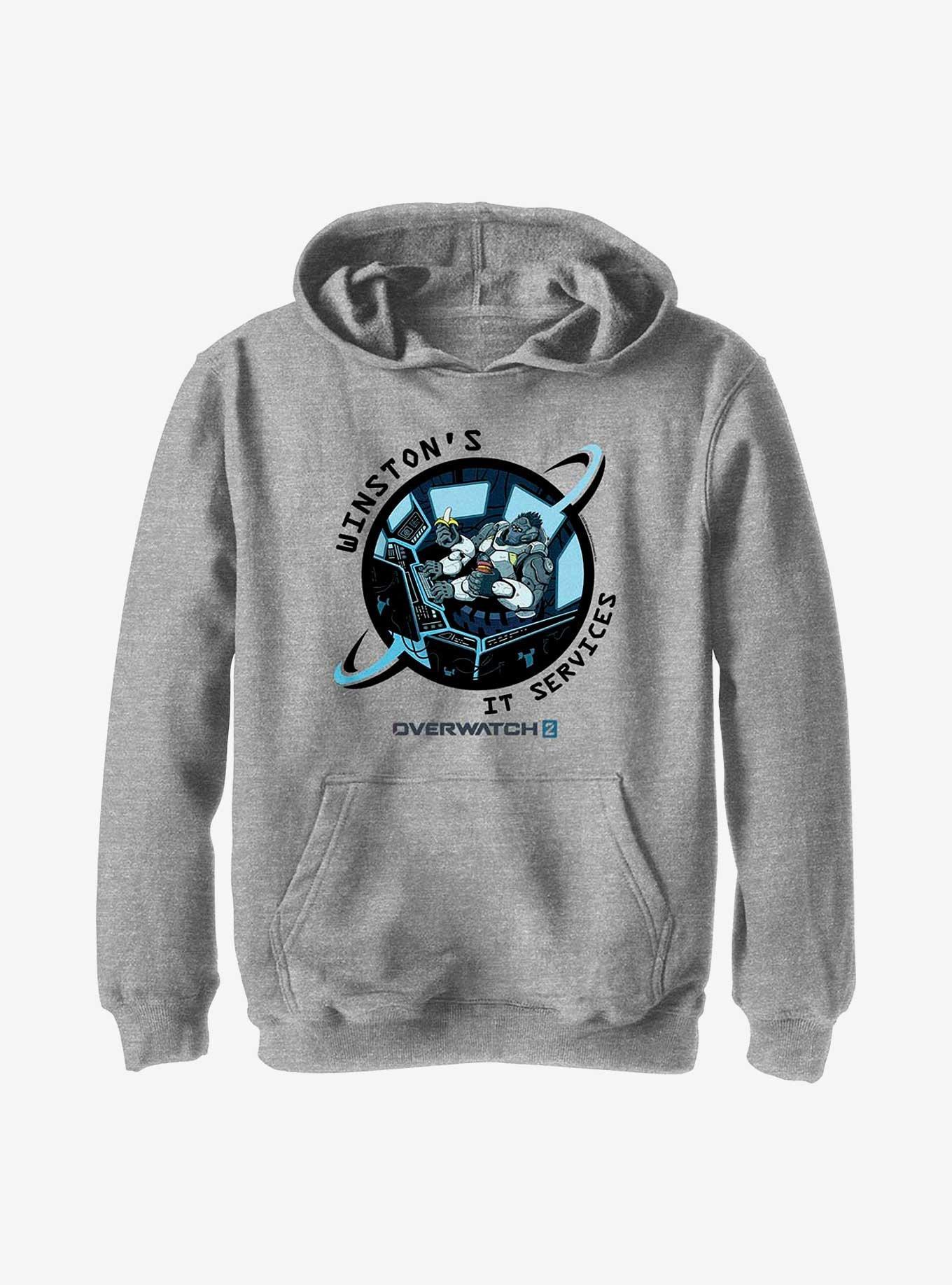 Overwatch 2 Winston's IT Services Youth Hoodie, ATH HTR, hi-res