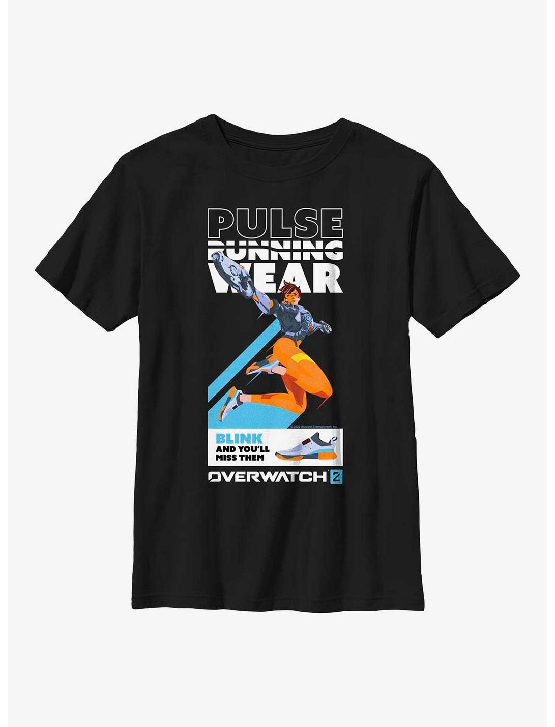 Overwatch 2 Tracer Pulse Running Wear Youth T-Shirt, BLACK, hi-res