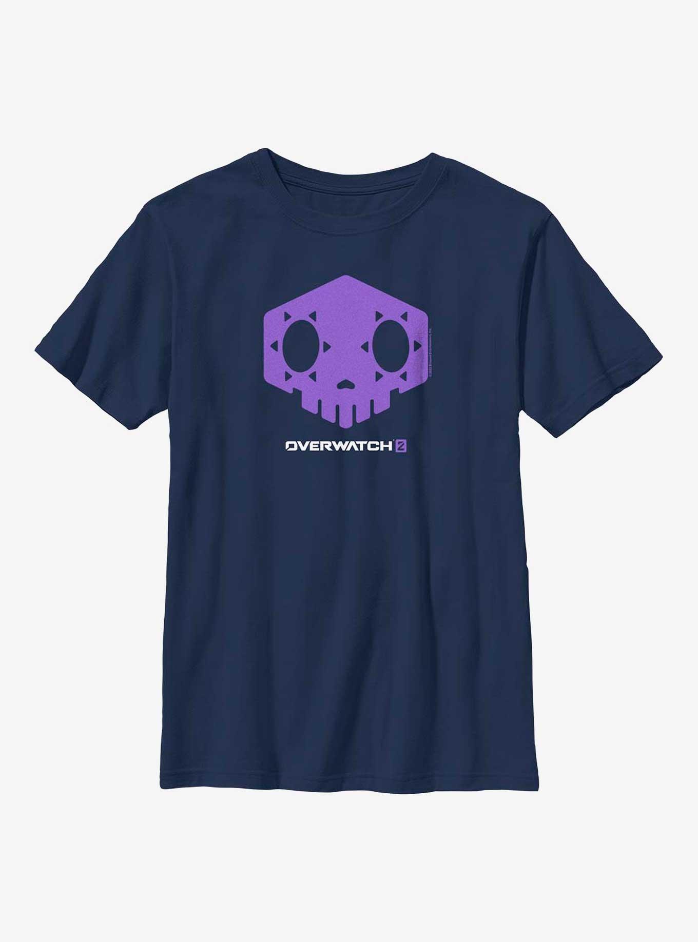 Overwatch 2 Sombra Icon Youth T-Shirt, NAVY, hi-res