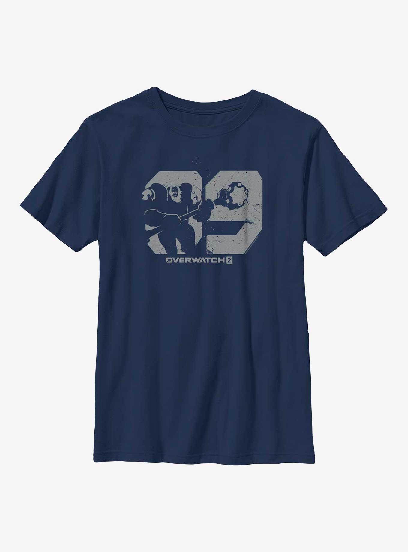 Overwatch 2 Tank Reinhardt Youth T-Shirt, NAVY, hi-res