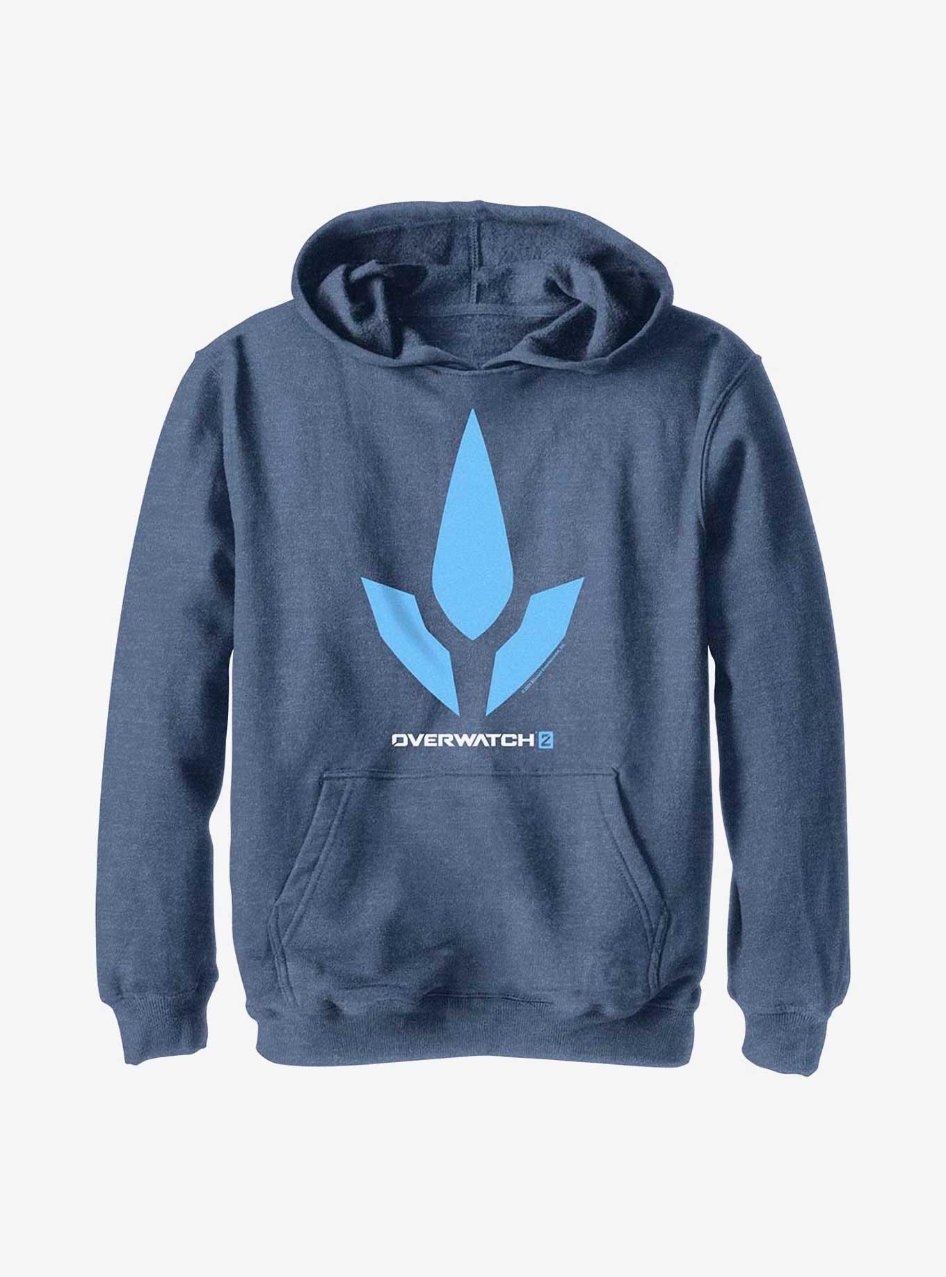 Overwatch 2 Echo Icon Youth Hoodie, NAVY HTR, hi-res