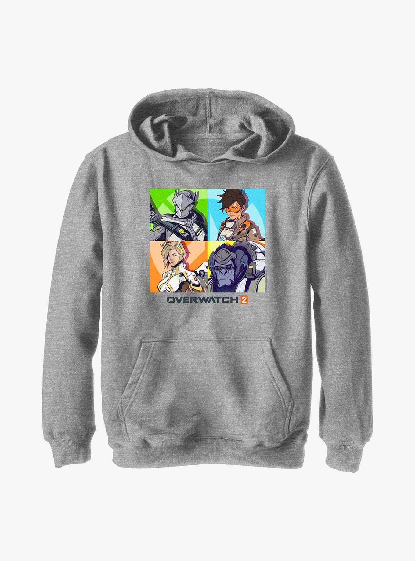 Overwatch 2 Genji, Tracer, Mercy, & Winston Youth Hoodie, ATH HTR, hi-res