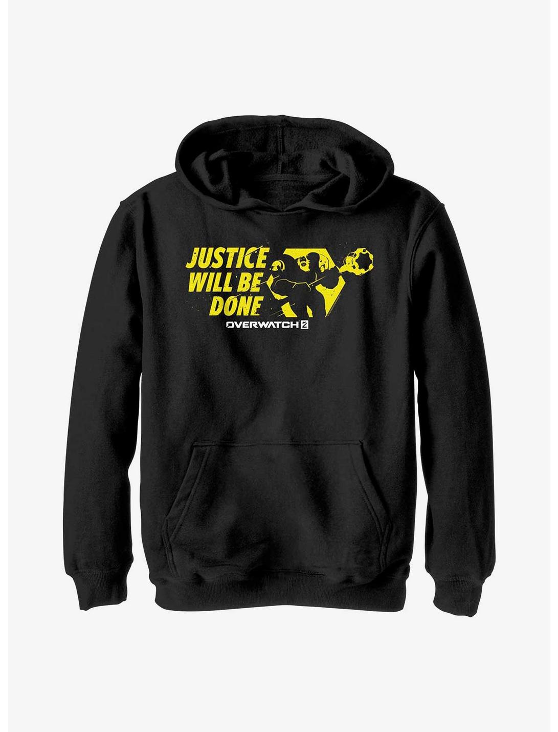 Overwatch 2 Reinhardt Justice Will Be Done Youth Hoodie, BLACK, hi-res