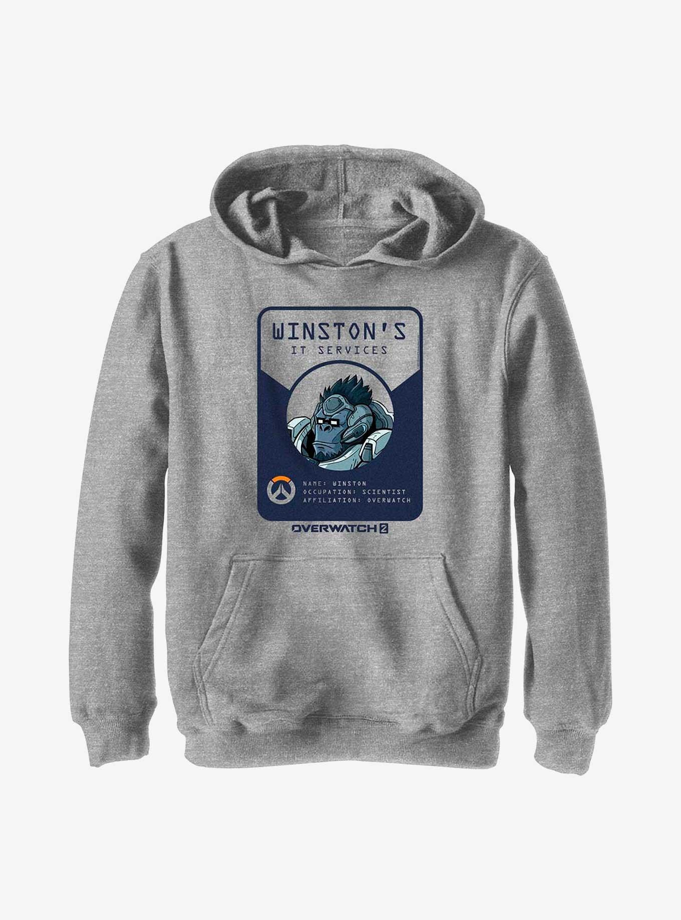 Overwatch 2 Winston's IT Services Youth Hoodie, ATH HTR, hi-res