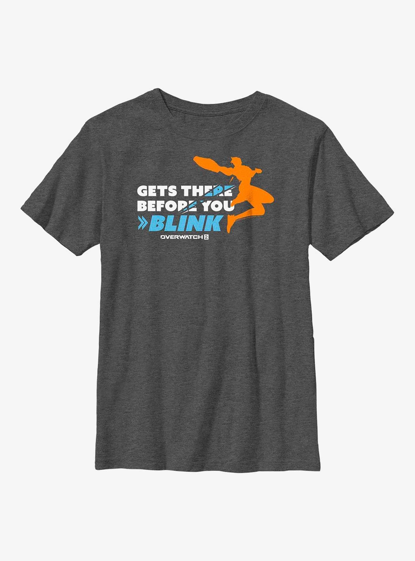 Overwatch 2 Gets There Before You Blink Youth T-Shirt, CHAR HTR, hi-res