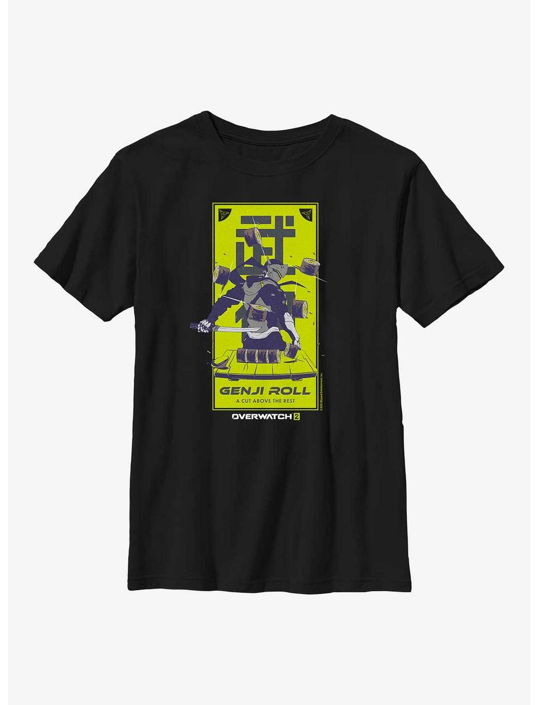 Overwatch 2 Genji Roll Poster Youth T-Shirt, BLACK, hi-res