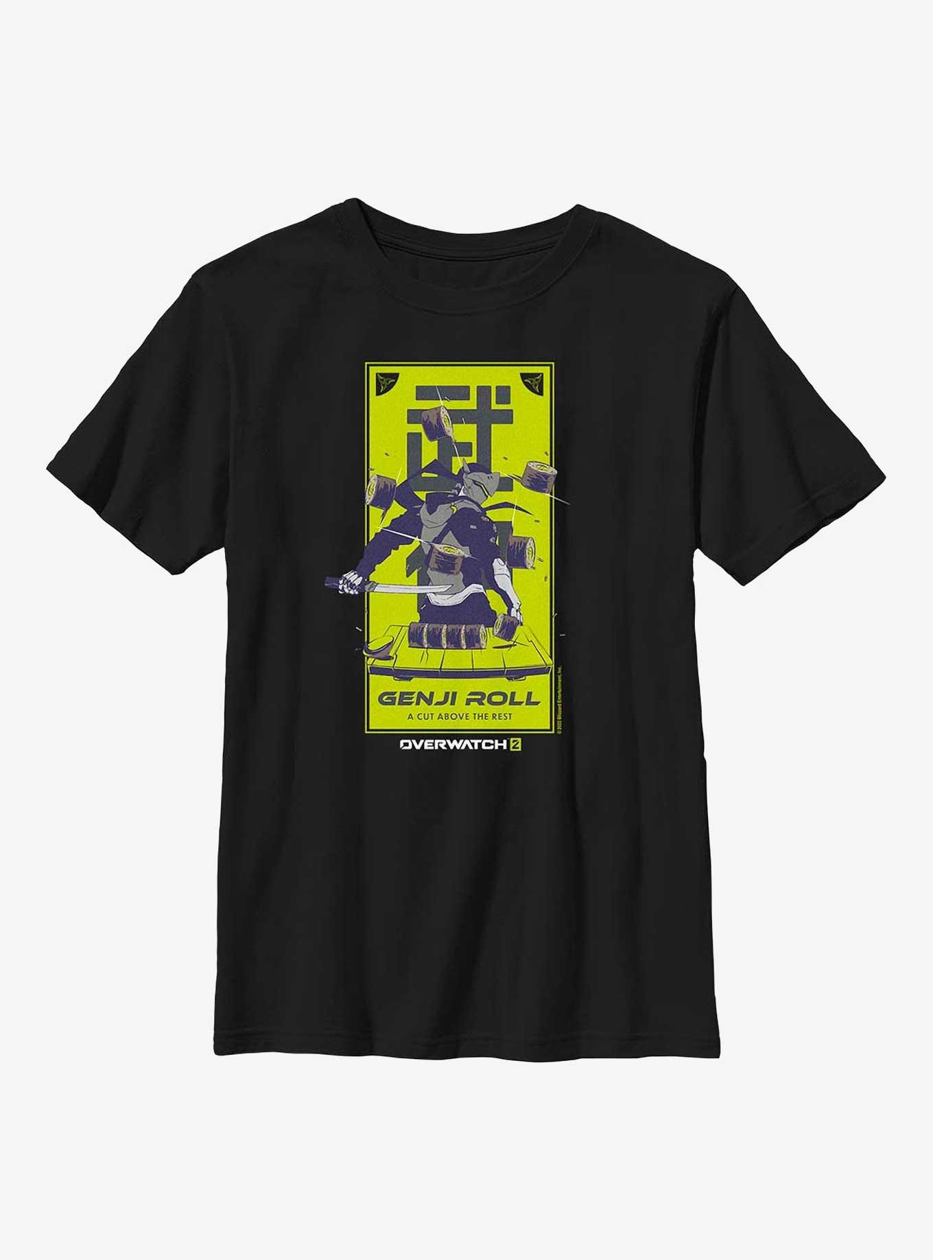 Overwatch 2 Genji Roll Poster Youth T-Shirt, BLACK, hi-res