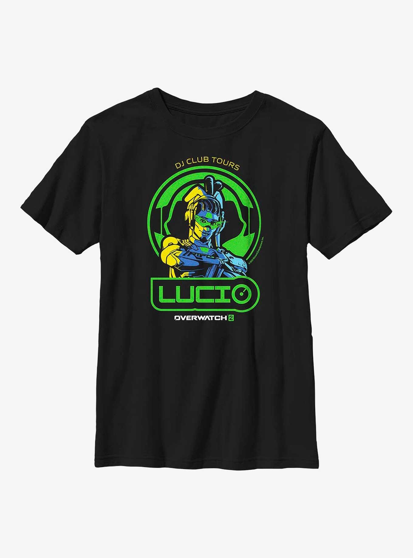Overwatch 2 Lucio DJ Club Tours Youth T-Shirt, BLACK, hi-res