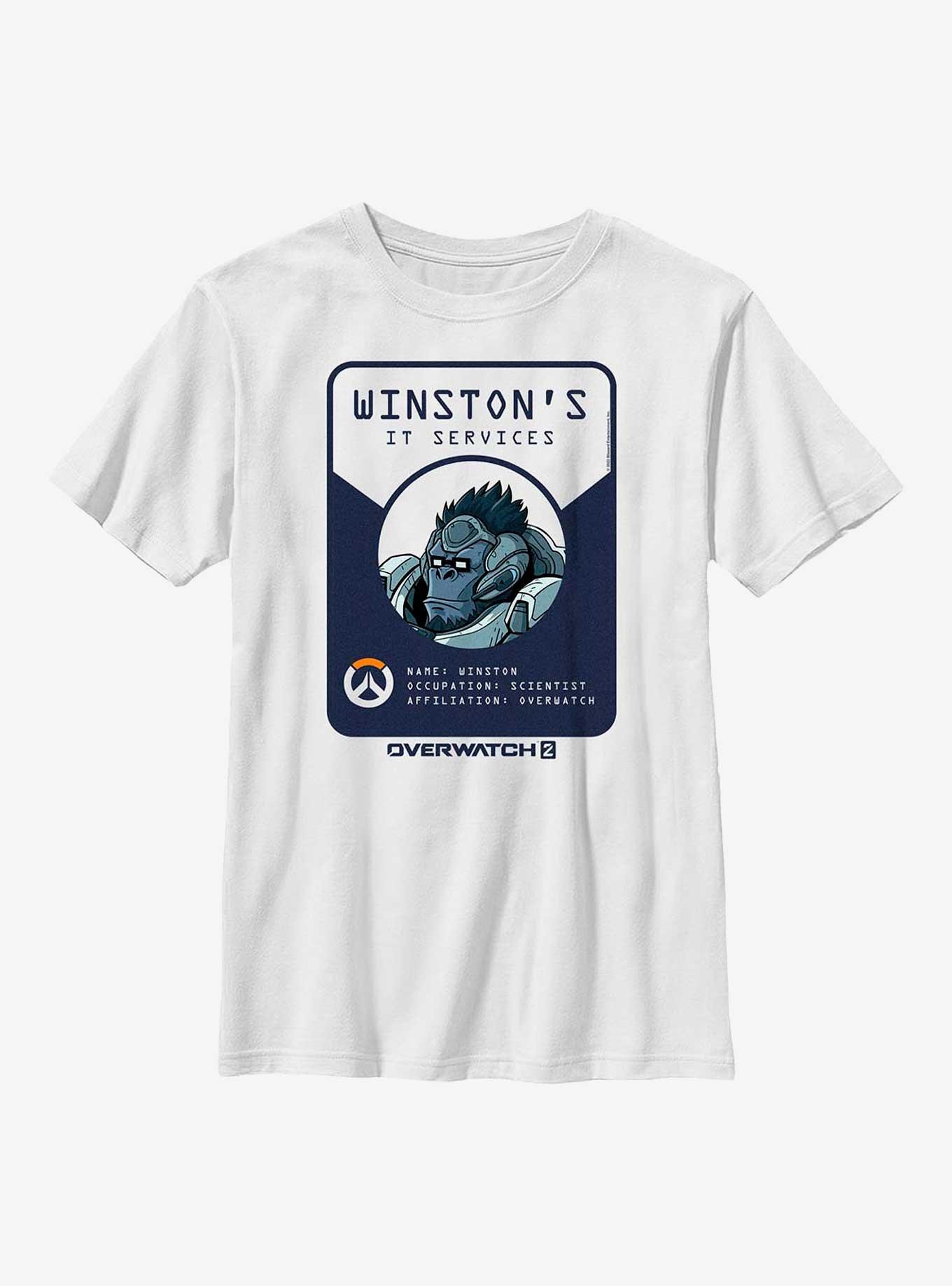 Overwatch 2 Winston's IT Services Youth T-Shirt, WHITE, hi-res