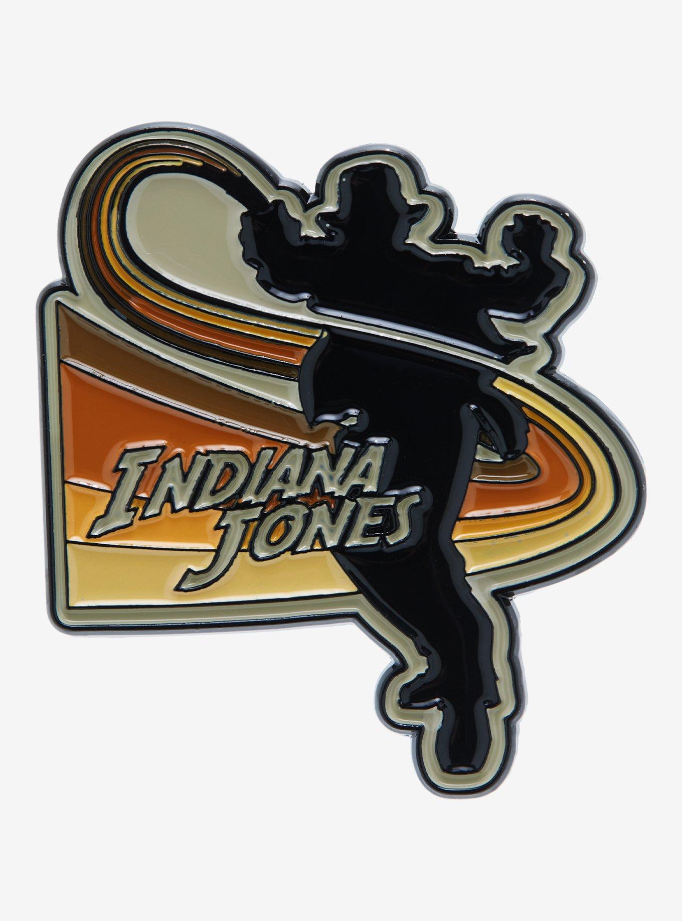 Indiana Jones Whip Silhouette Portrait Enamel Pin, , hi-res