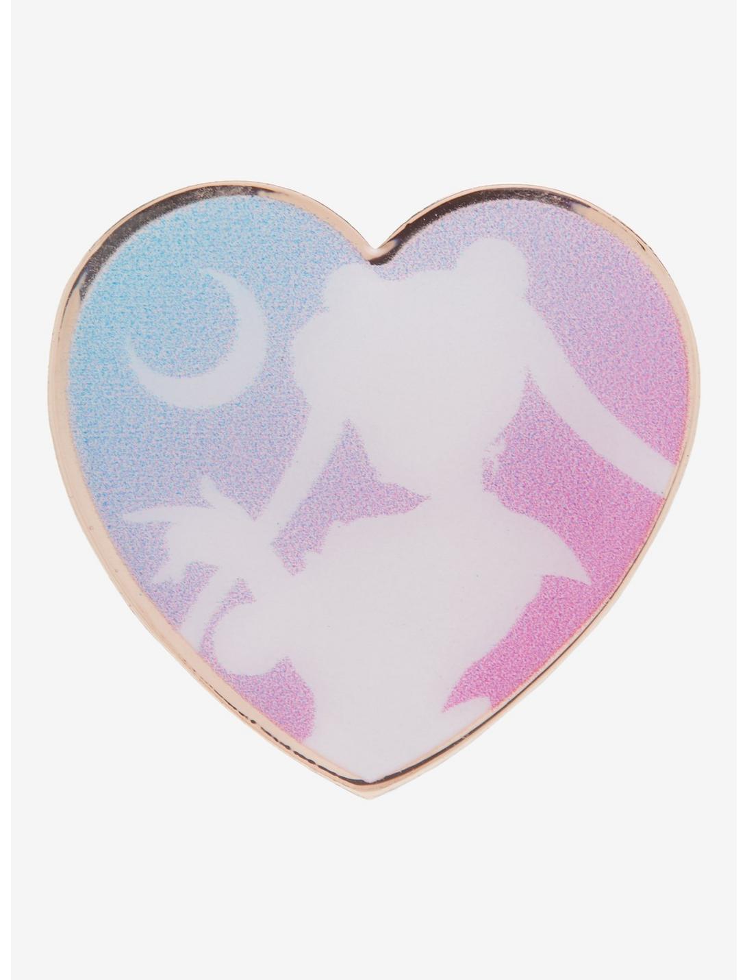 Sailor Moon Heart Silhouette Rose Gold Enamel Pin - BoxLunch Exclusive, , hi-res