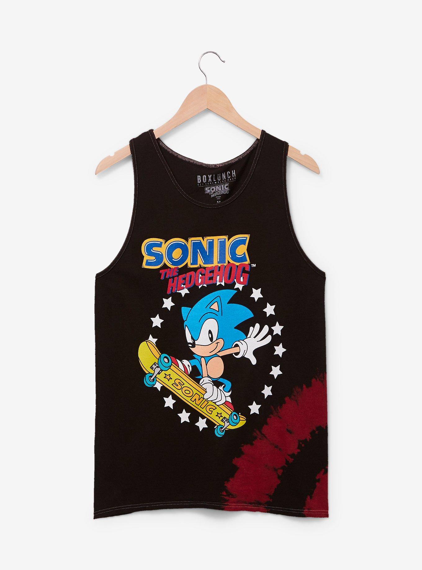 Sonic the Hedgehog Skateboarding Tie-Dye Tank Top - BoxLunch Exclusive, BLACK, hi-res