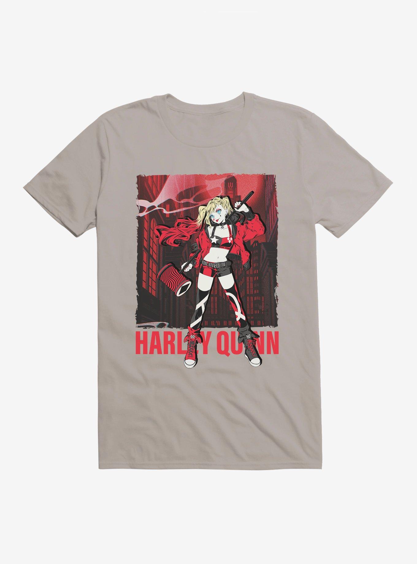 Harley Quinn Anime Gotham T-Shirt, LIGHT GREY, hi-res