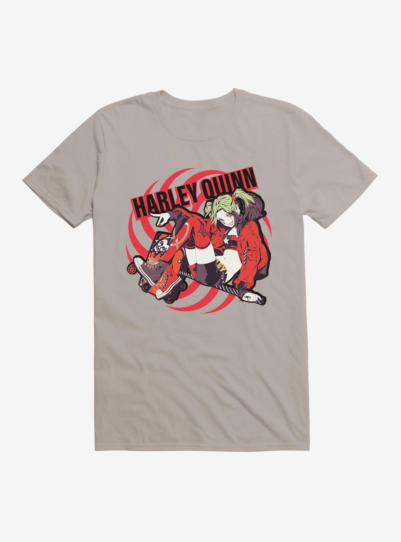 Harley Quinn Anime Hypnosis T-Shirt, LIGHT GREY, hi-res