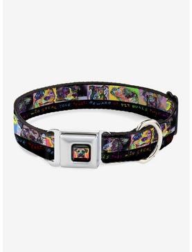 Pitbulls Beware Of Pitbulls They Will Steal Your Heart Seatbelt Buckle Dog Collar, , hi-res