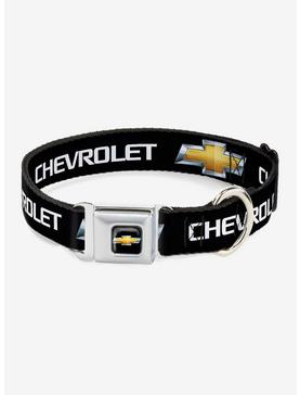 Chevrolet Bowtie Black Gold White Seatbelt Buckle Dog Collar, , hi-res