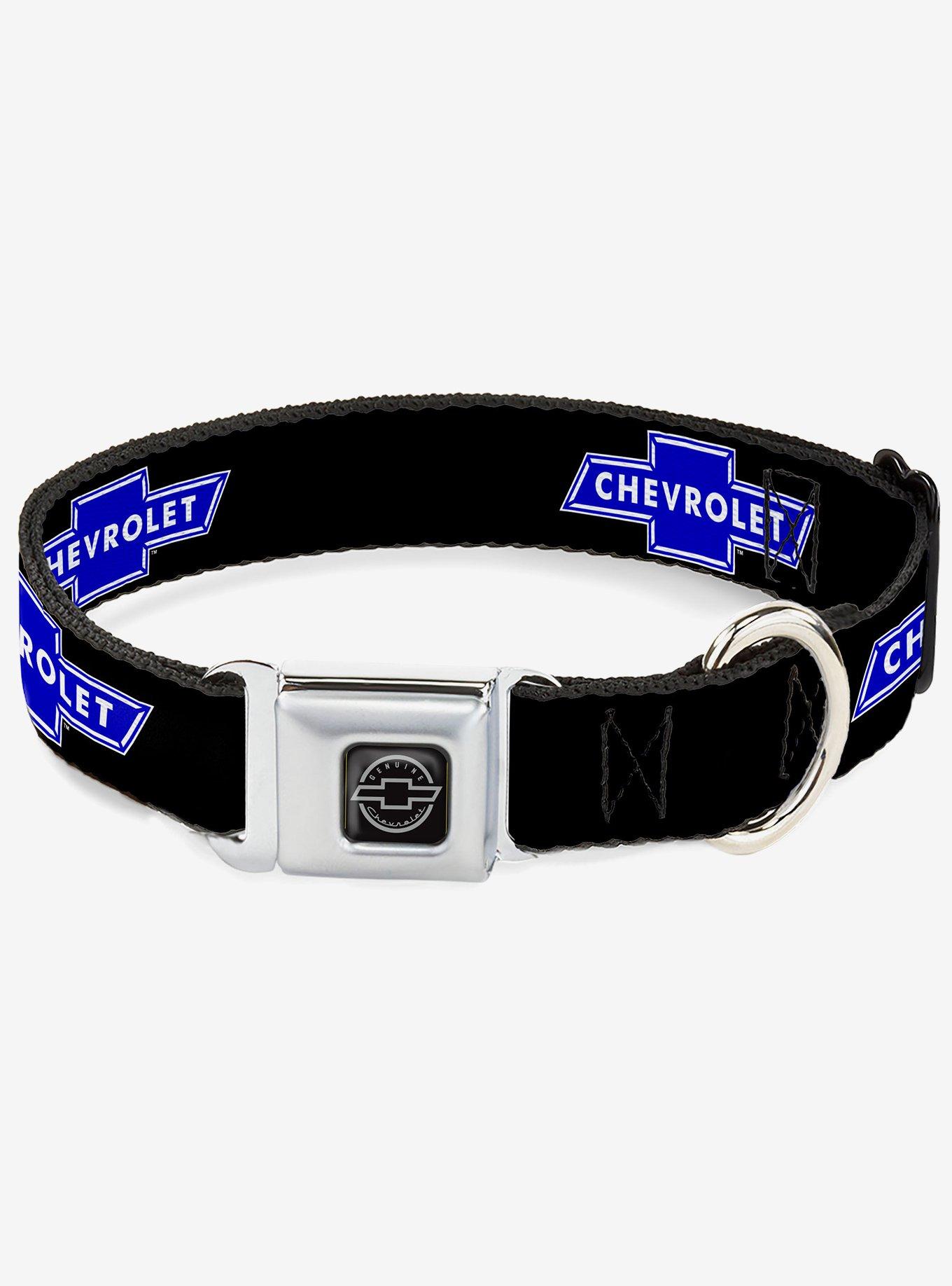 BUCKLEDOWN Chevy Bowtie Logo Repeat Seatbelt Buckle Dog Collar