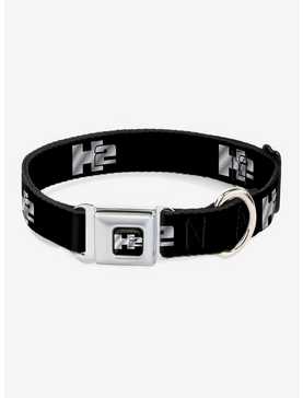H2 Black Silver Logo Seatbelt Buckle Dog Collar, , hi-res