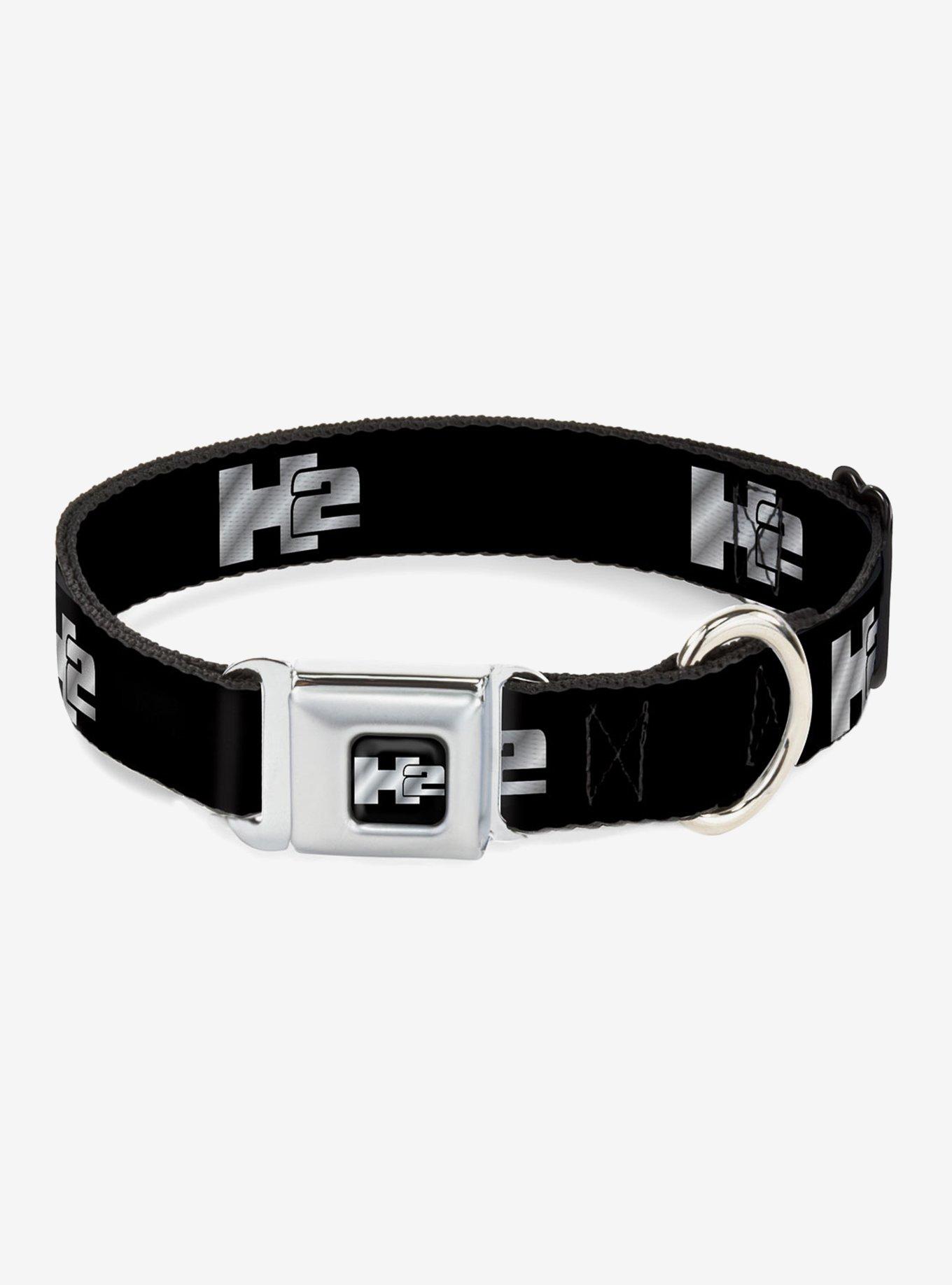 H2 Black Silver Logo Seatbelt Buckle Dog Collar, MULTICOLOR, hi-res