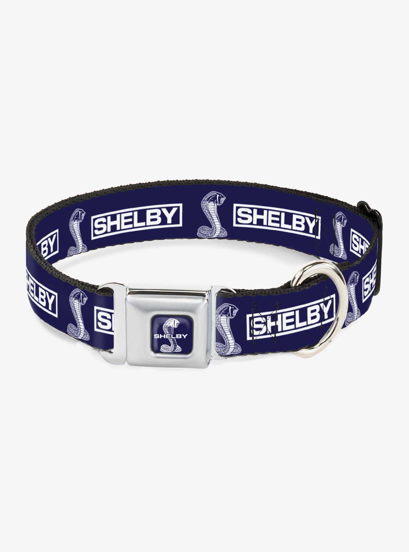 Shelby Box And Super Snake Cobra Blue White Seatbelt Buckle Dog Collar, , hi-res