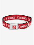 Shelby Box And Super Snake Cobra Red White Seatbelt Buckle Dog Collar, RED, hi-res