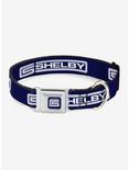 Carroll Shelby Racing Logo Block Navy White Seatbelt Buckle Dog Collar, BLUE, hi-res