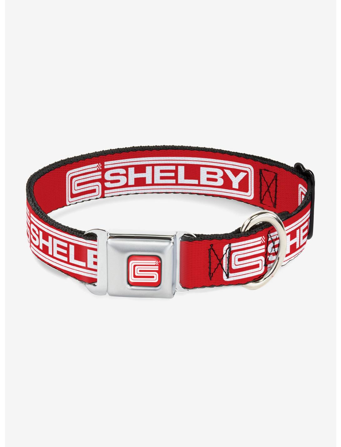 Carroll Shelby Racing Logo Seatbelt Buckle Dog Collar, RED, hi-res