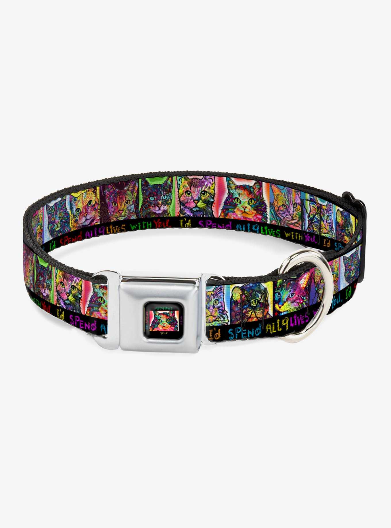 Cat Portraits Id Spend All 9 Lives With You Seatbelt Buckle Dog Collar, , hi-res