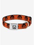 Mopar Logo Repeat Orange Black Seatbelt Buckle Dog Collar, ORANGE, hi-res
