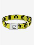 Mopar Logo Repeat Yellow Black Seatbelt Buckle Dog Collar, MULTICOLOR, hi-res