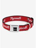 Plymouth Text Logo Seatbelt Buckle Dog Collar, RED, hi-res
