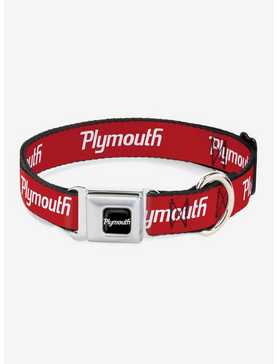 Plymouth Text Logo Seatbelt Buckle Dog Collar, , hi-res