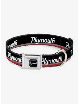 Plymouth Text Stripe Seatbelt Buckle Dog Collar, , hi-res