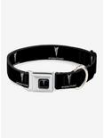 Pontiac Black Silver Logo Repeat Seatbelt Buckle Dog Collar, MULTICOLOR, hi-res