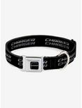 Charger Double Repeat Seatbelt Buckle Dog Collar, BLACK, hi-res