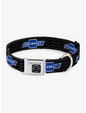 Chevy Bowtie Repeat Text Seatbelt Buckle Dog Collar, , hi-res