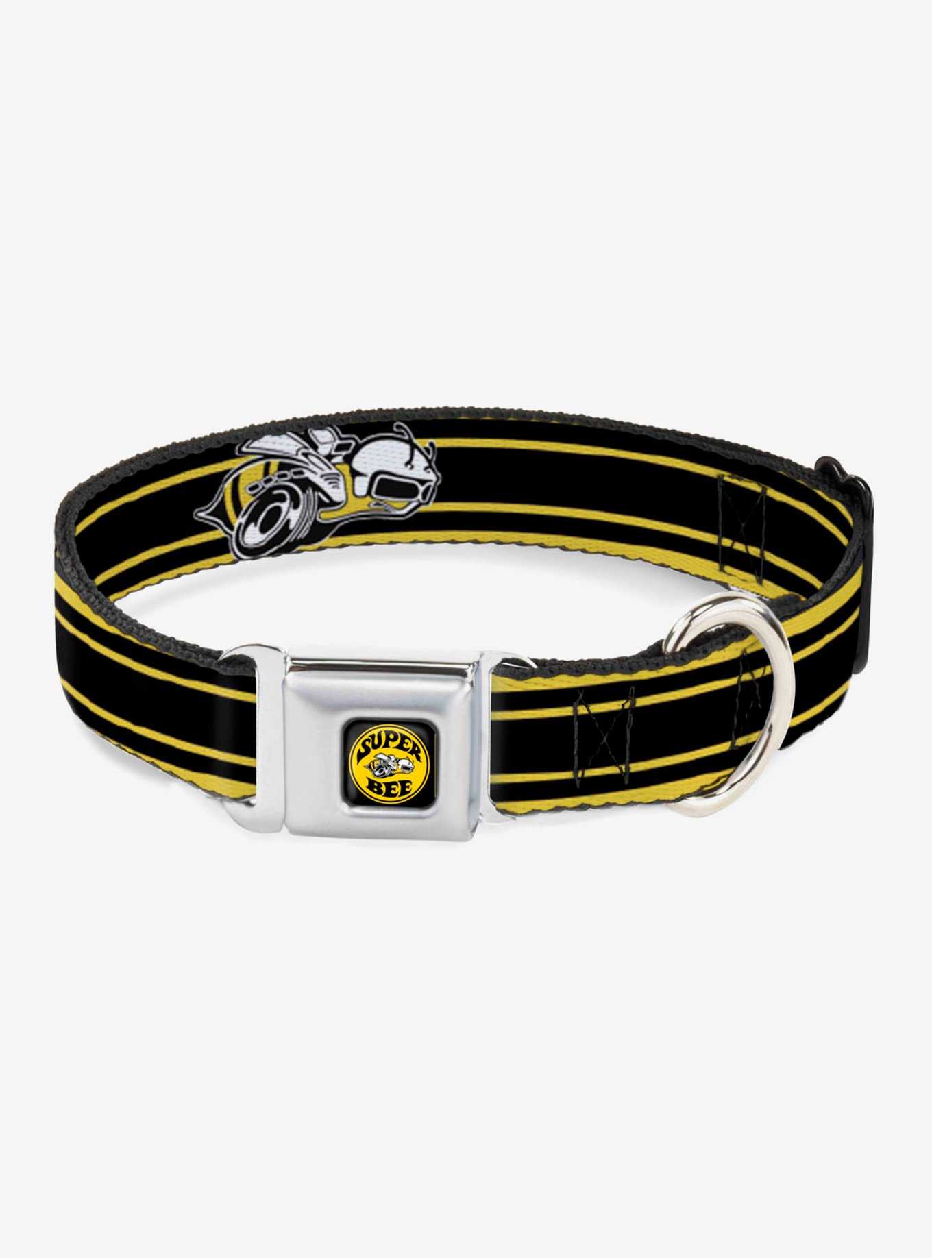 Super Bee Logo Stripes Seatbelt Buckle Dog Collar, , hi-res