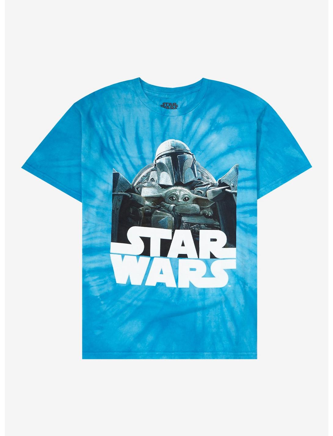 Star Wars The Mandalorian Blue Tie-Dye T-Shirt, BLACK, hi-res