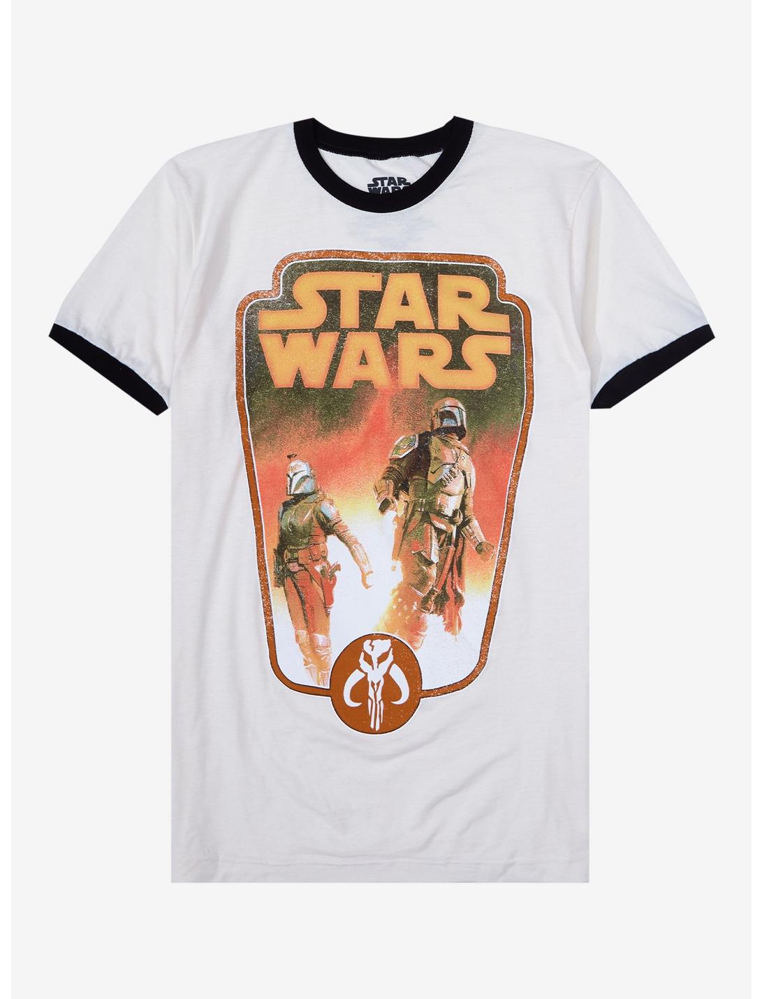 Star Wars The Mandalorian Duo Ringer T-Shirt, BLACK, hi-res