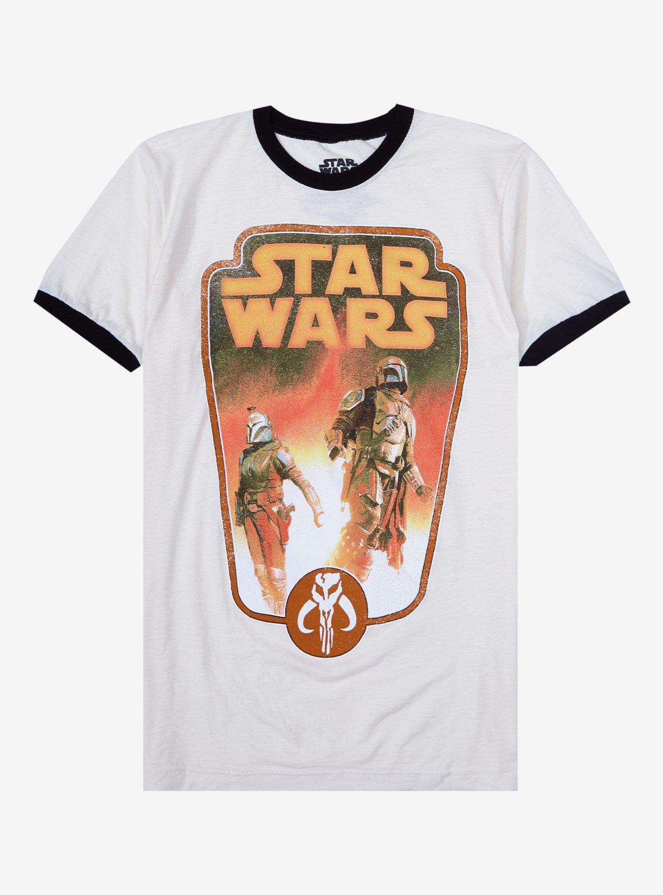 Star Wars The Mandalorian Duo Ringer T-Shirt, BLACK, hi-res