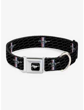 Ford Mustang Bars Repeat Text Seatbelt Buckle Dog Collar, , hi-res