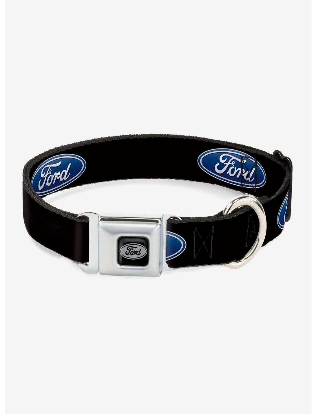 Ford Oval Logo Repeat Seatbelt Buckle Dog Collar, MULTICOLOR, hi-res