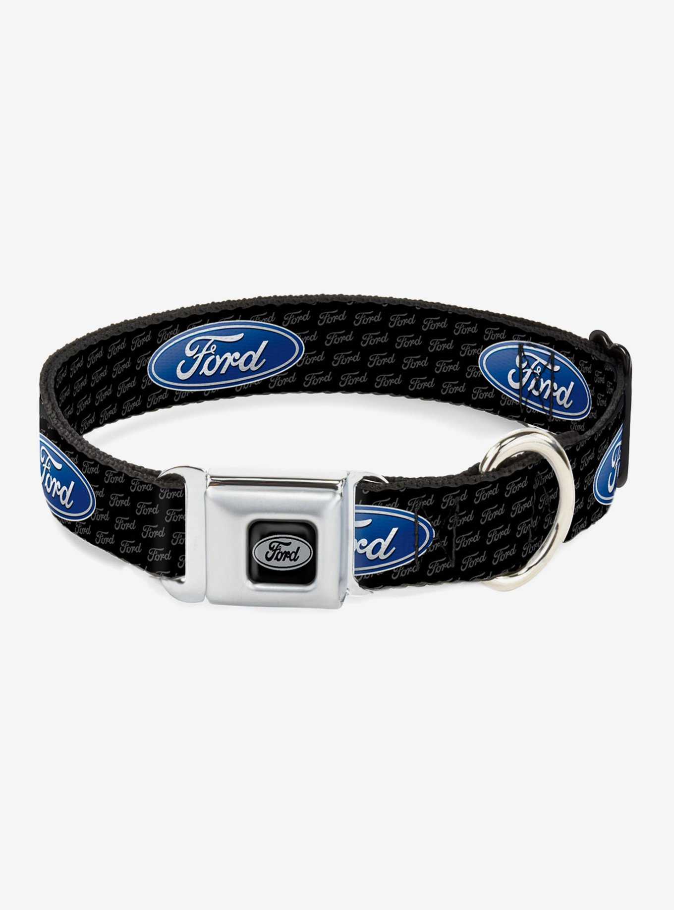 Ford Oval Repeat Text Seatbelt Buckle Dog Collar, , hi-res