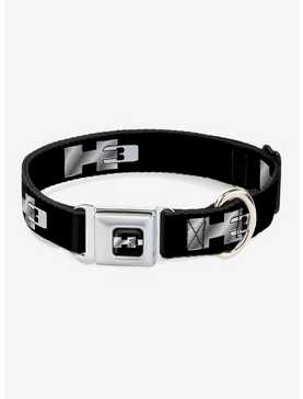 H3 Black Silver Logo Repeat Seatbelt Buckle Dog Collar, , hi-res