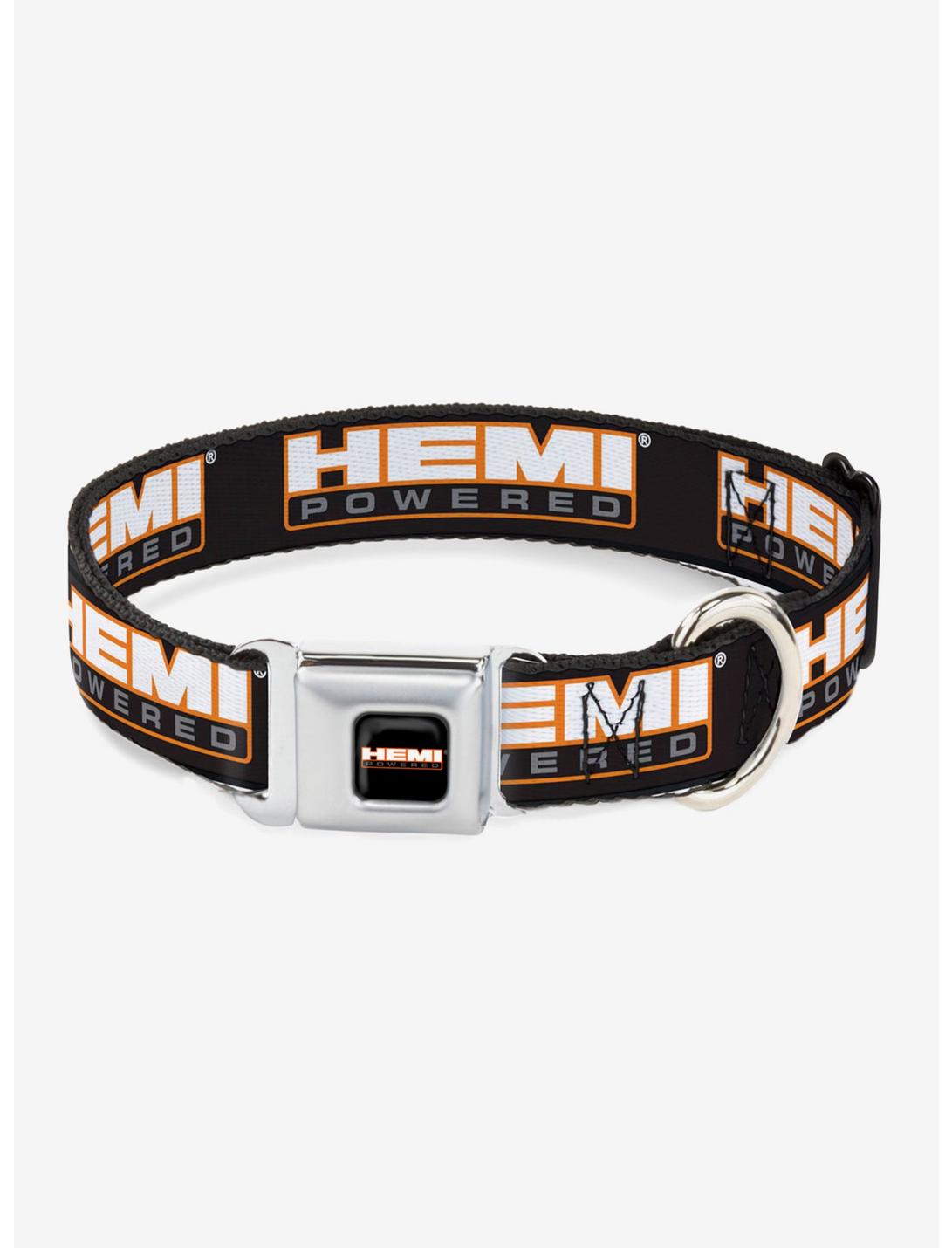 Hemi Powered Logo Repeat Seatbelt Buckle Dog Collar, BLACK, hi-res