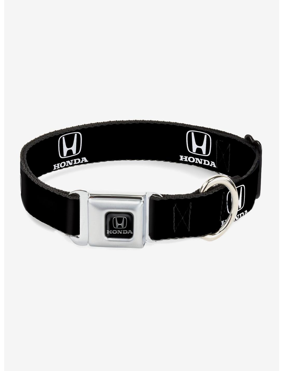 Honda Logo Black White Seatbelt Buckle Dog Collar, BLACK, hi-res