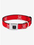 Honda Logo Red White Seatbelt Buckle Dog Collar, RED, hi-res