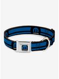 Mopar Logo Stripe Black Blue Seatbelt Buckle Dog Collar, BLACK, hi-res