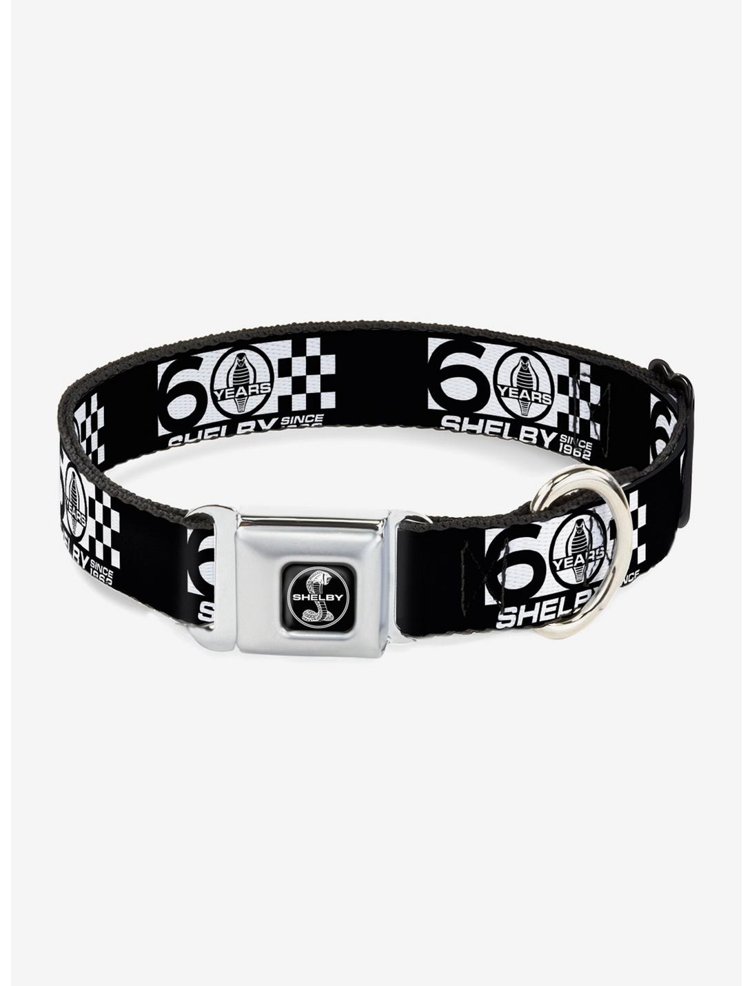 Shelby 60 Years Since 1962 Seatbelt Buckle Dog Collar, BLACK, hi-res