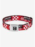Shelby 60Th Anniversary Checker Seatbelt Buckle Dog Collar, RED, hi-res